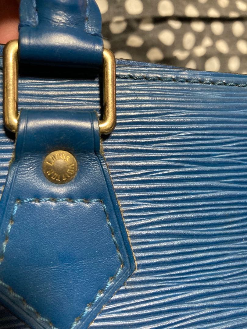 【LOUIS VUITTON】ハンドバッグ　サック トリアングル　エピ　ブルー