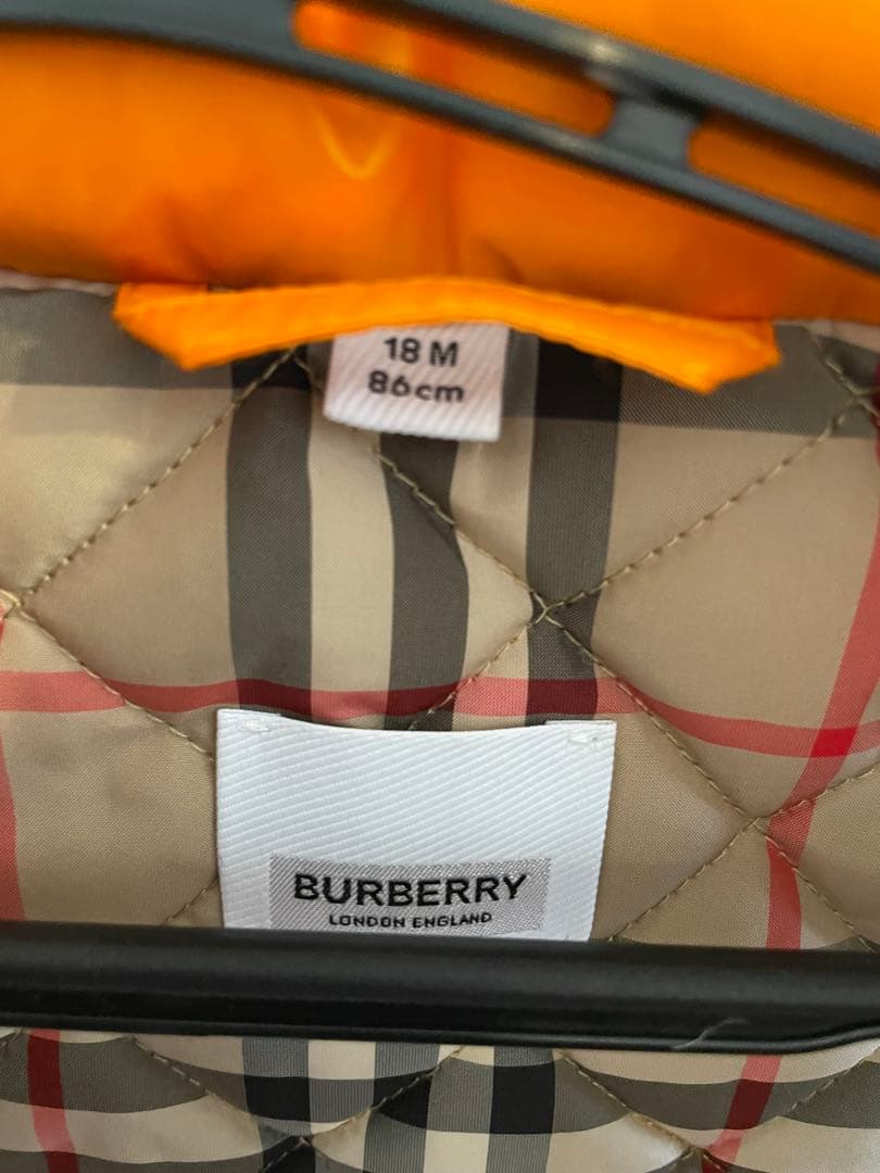 希少◆Burberry オレンジ ダウンベスト 80〜95
