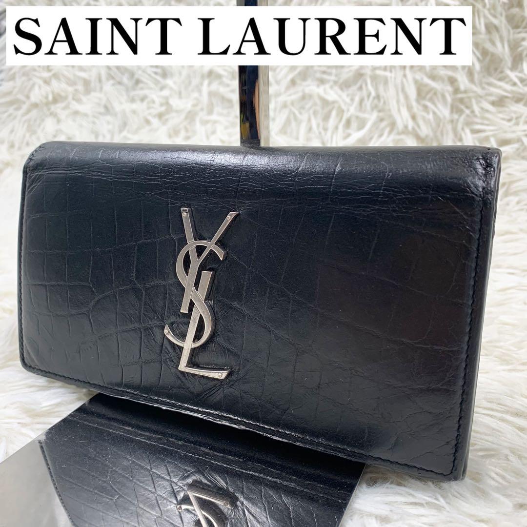 ✨美品✨】サンローラン カサンドラ 長財布 クロコ ブラック - メルカリ