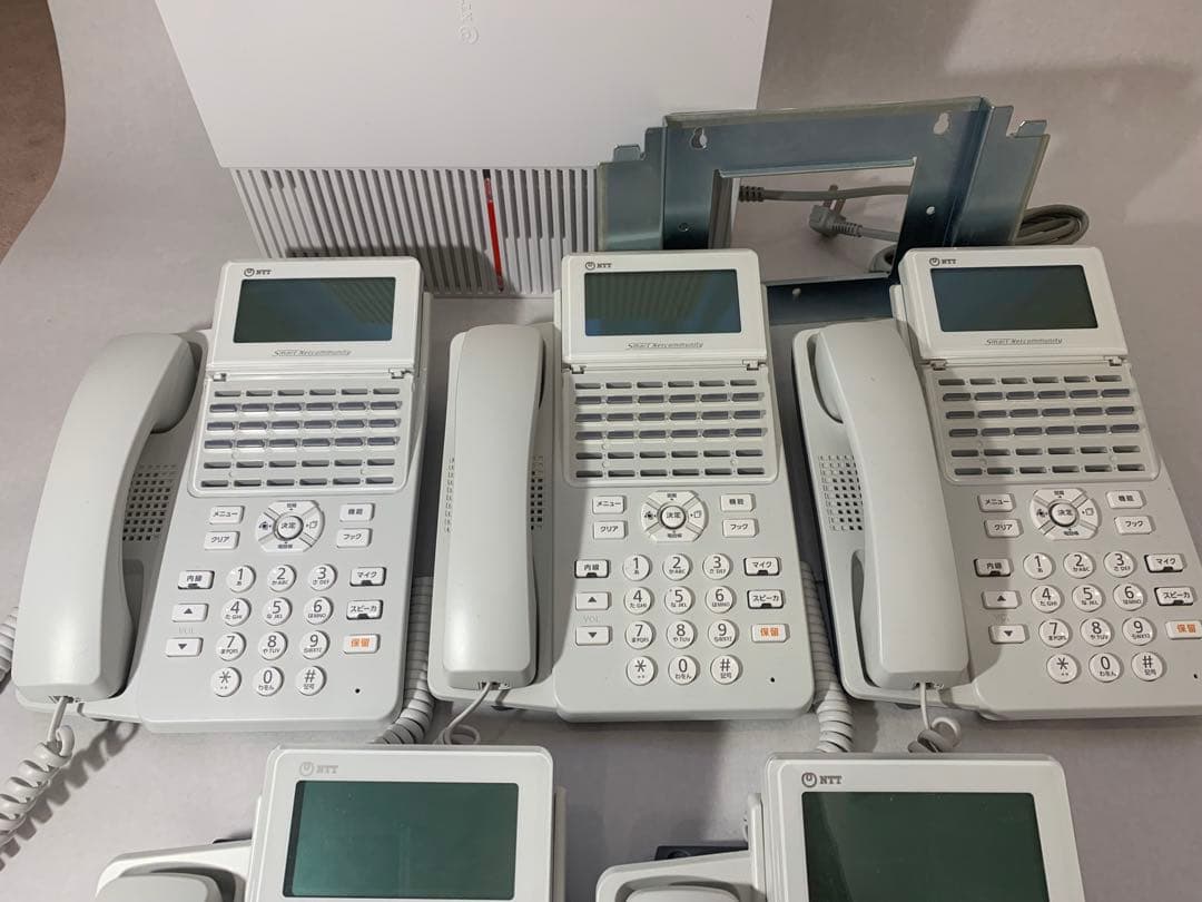 NTT ビジネスフォン αN1×5台・主装置 N1S-ME-1 +取り付けステー NTT