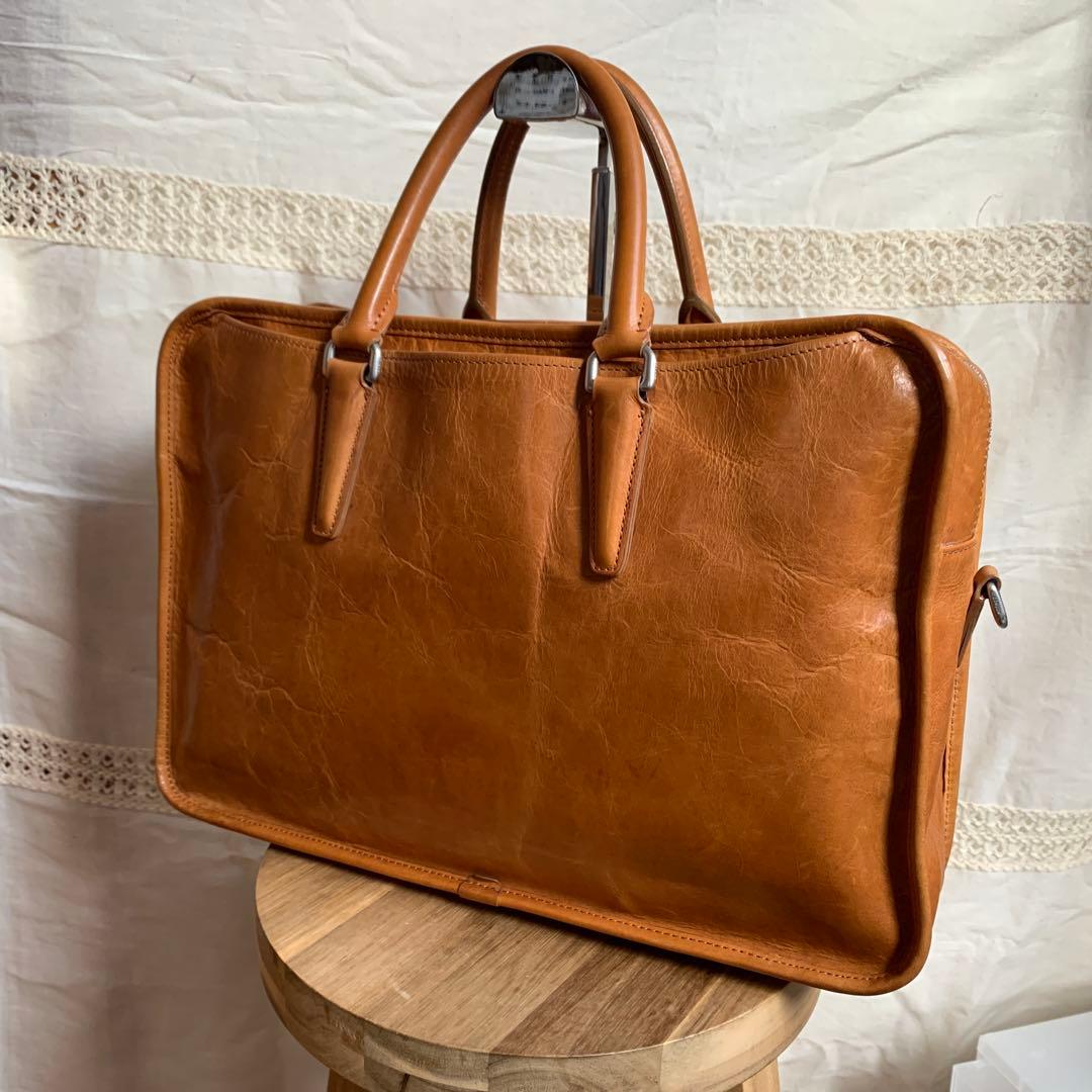 美品＊aniary アニアリ ブリーフバッグ 2way キャメル A4 ビジネス