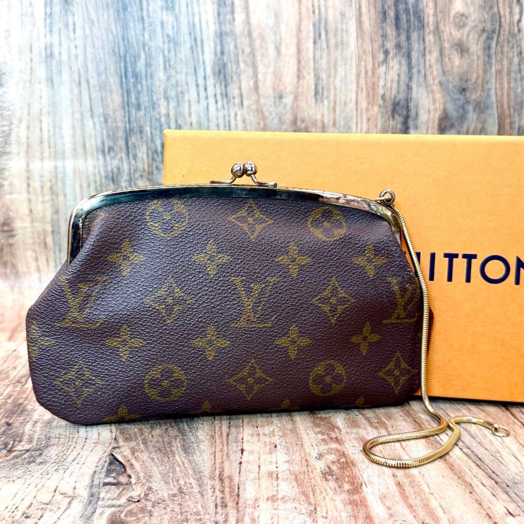 ⛄️極美品⛄️ルイヴィトン　モノグラム　がま口　ポーチ USAバケット付属品#612