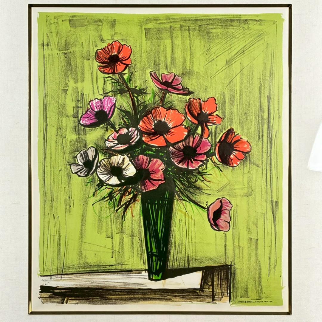 美品 ベルナール・ビュッフェ「アネモネ」リトグラフ・ソルリエ版 大作