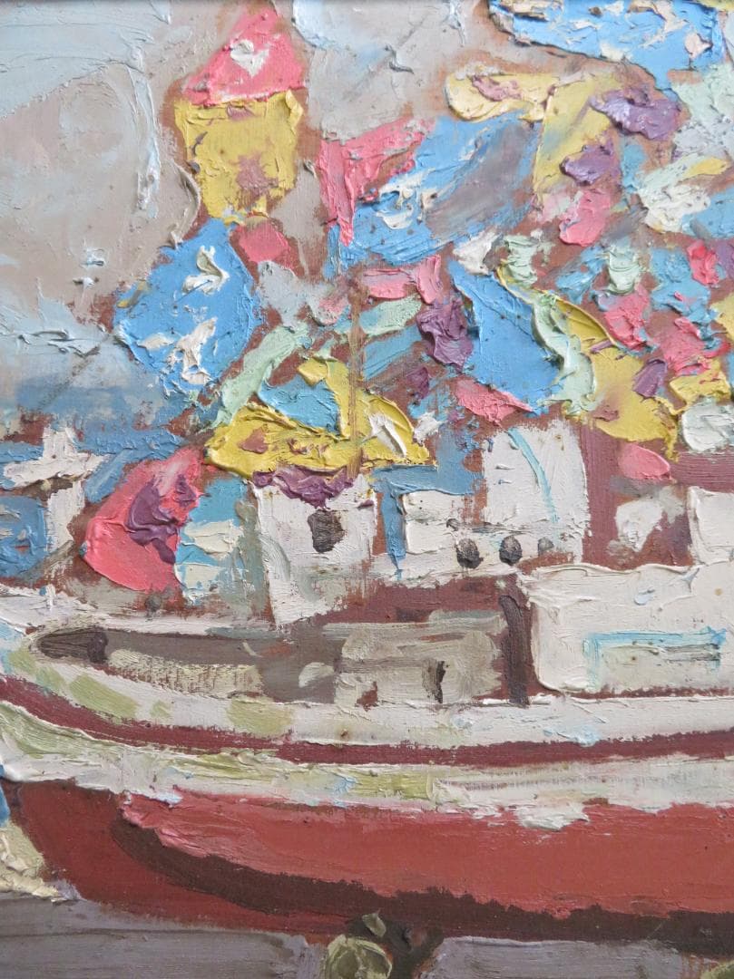 福留章太　「祭り」　油彩　F4号　国画会　国画奨学賞・褒状受賞　鳥取県