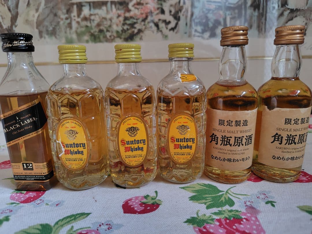 サントリー 角瓶原酒 ジョニーウォーカー ブラックラベル12年 ミニ6本