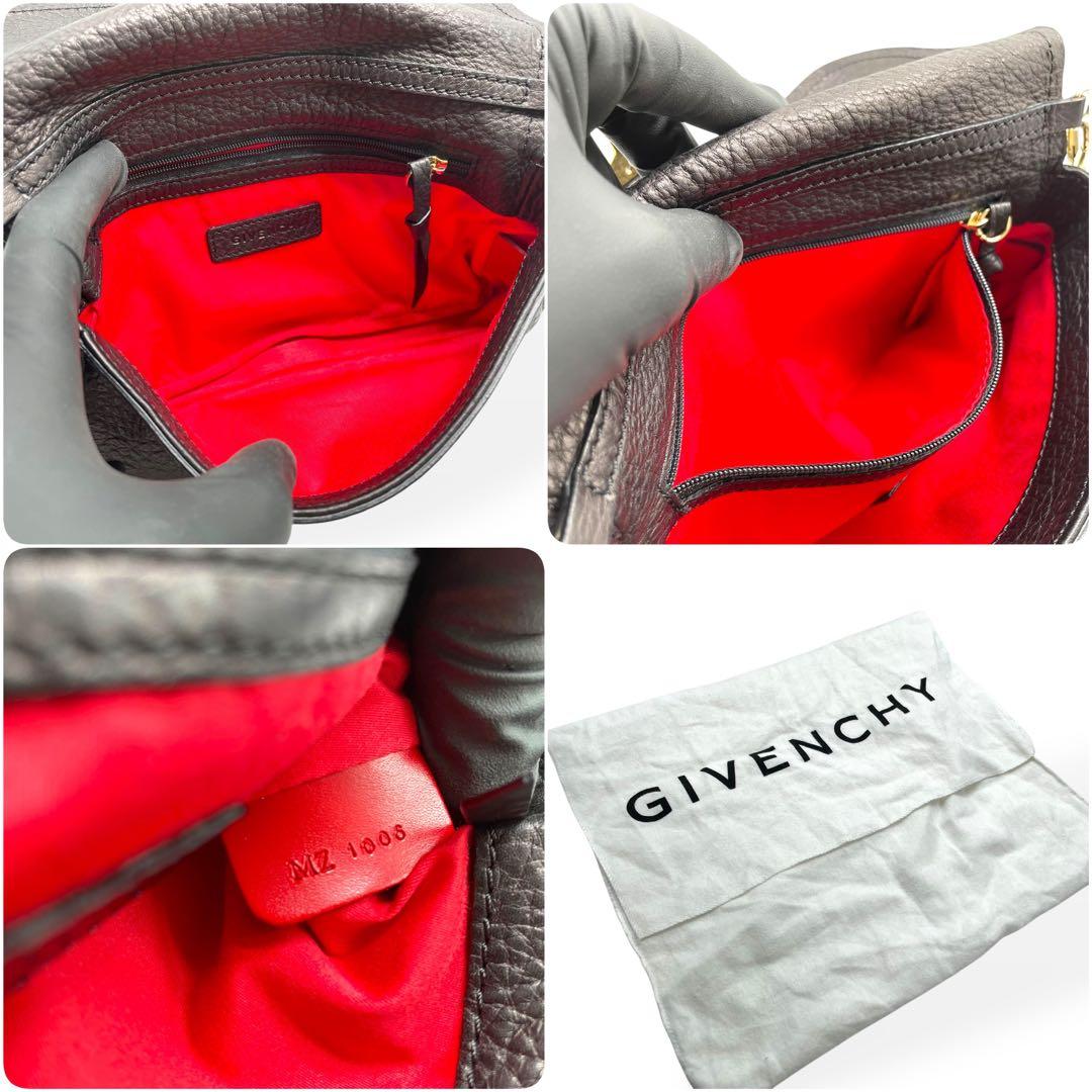未使用級　レア　GIVENCHY ジバンシィ　ショルダーバッグ　ブラック　シボ革