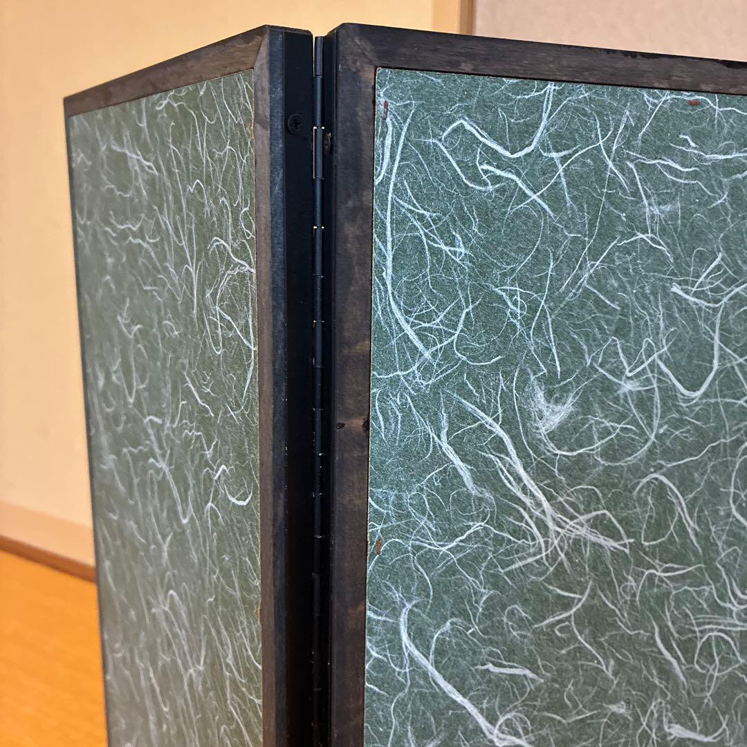 雛人形錦屏風　手書蒔絵　松、鶴