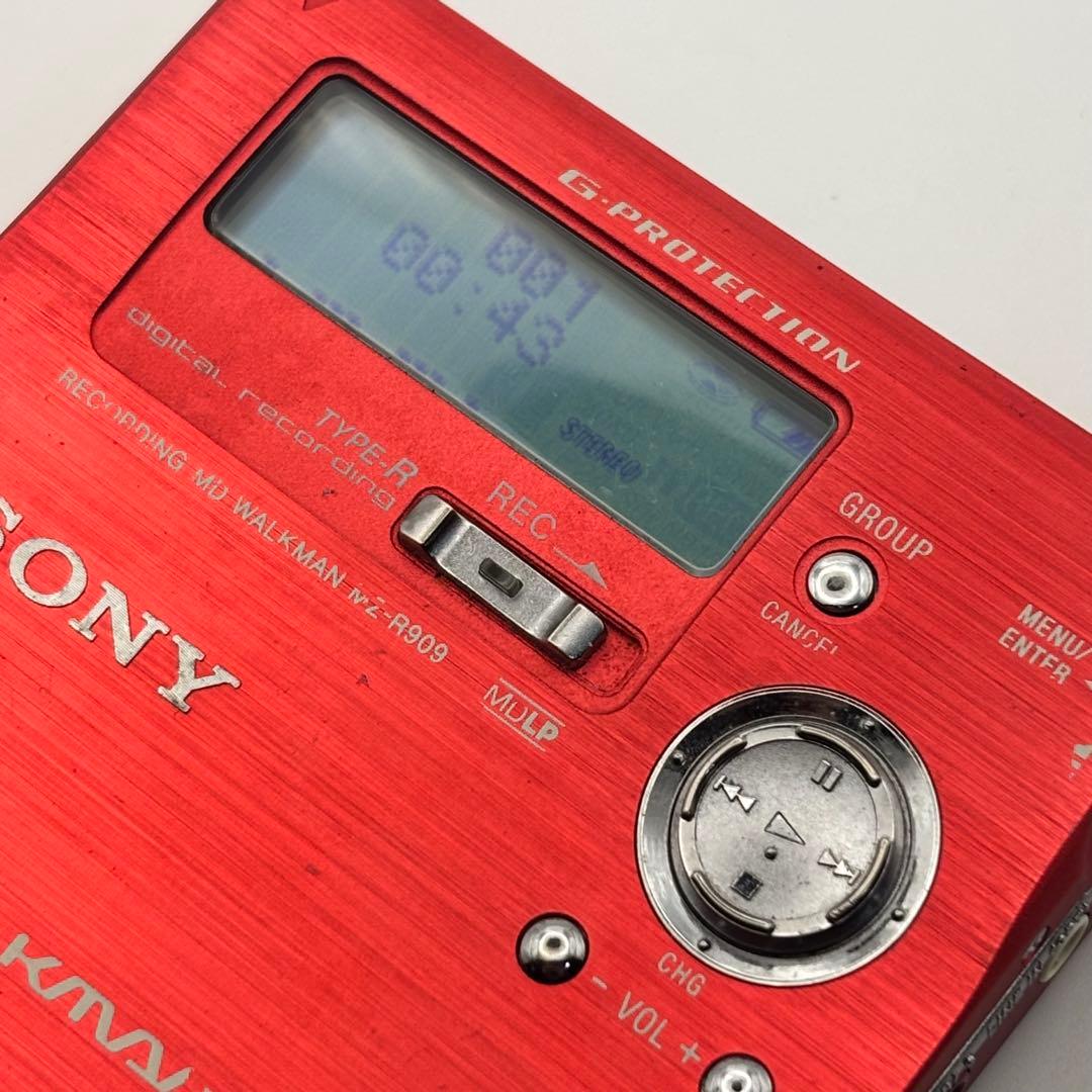 SONY MZ-R909 ソニー MDウォークマン レッド MDレコーダー - メルカリ