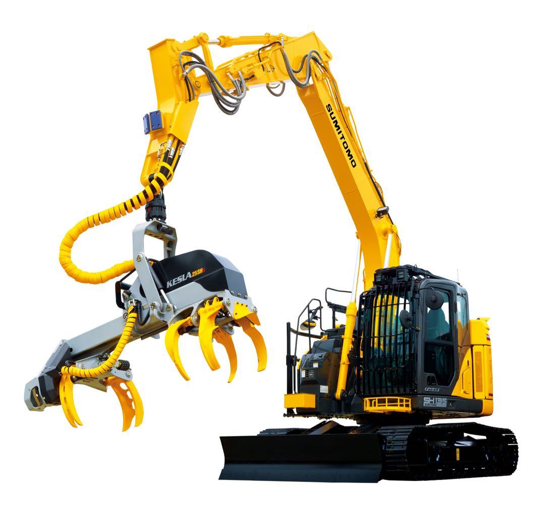 住友ショベルのミニチュア（SH 135-7 林業/グラップル仕様）超レア