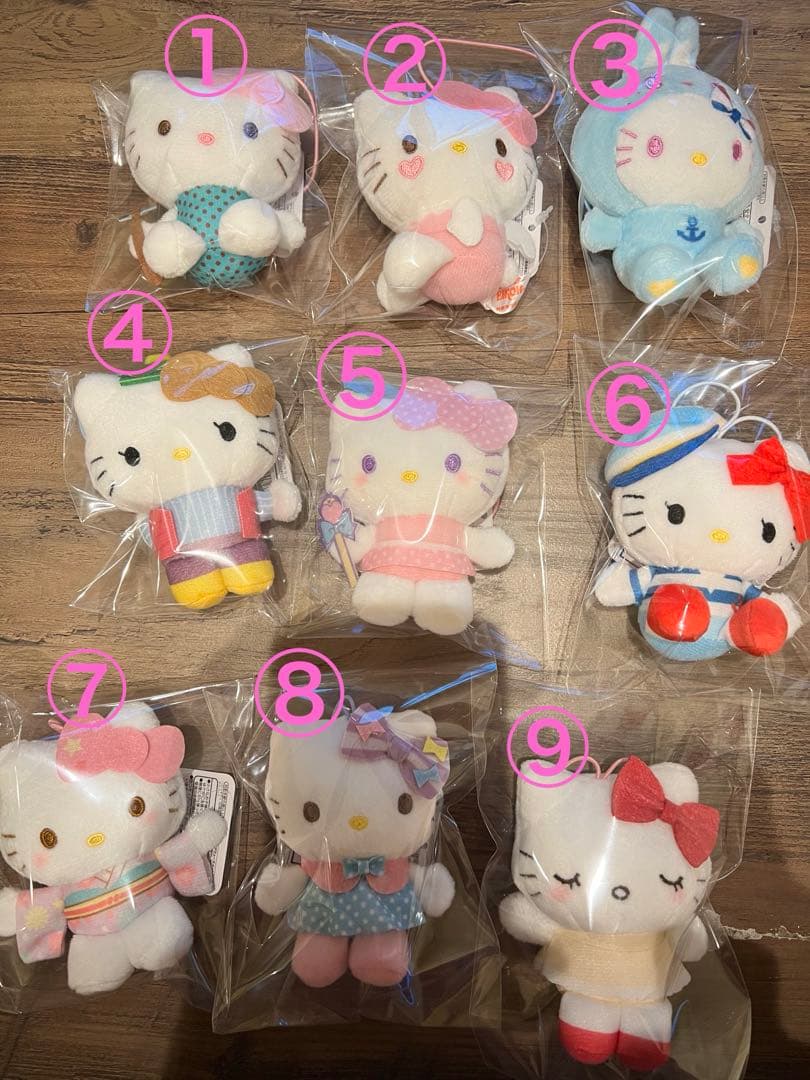 ハローキティ 50周年マスコット 9種セット｜ハローキティ 50周年