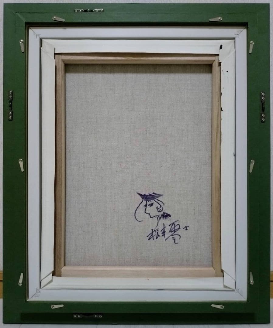 F6号】松本零士【銀河鉄道999】手描き作品/表裏サイン/油彩/アクリル