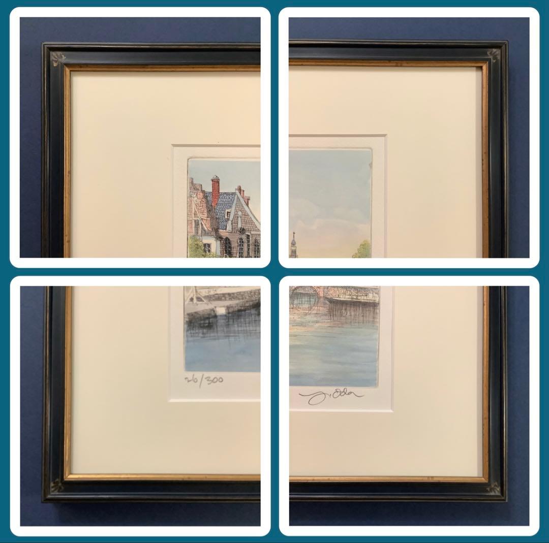 絵画・額縁・織田義郎・アムステルダム・オランダ・銅版画+手彩色