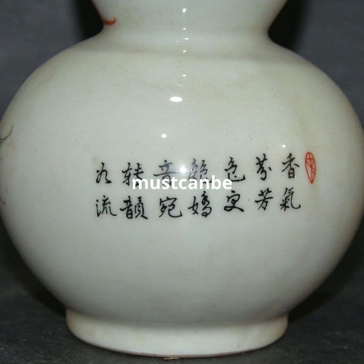 九桃ひょうたん瓶一対 景徳鎮 陶磁器 装飾品 現代工芸品 美術品