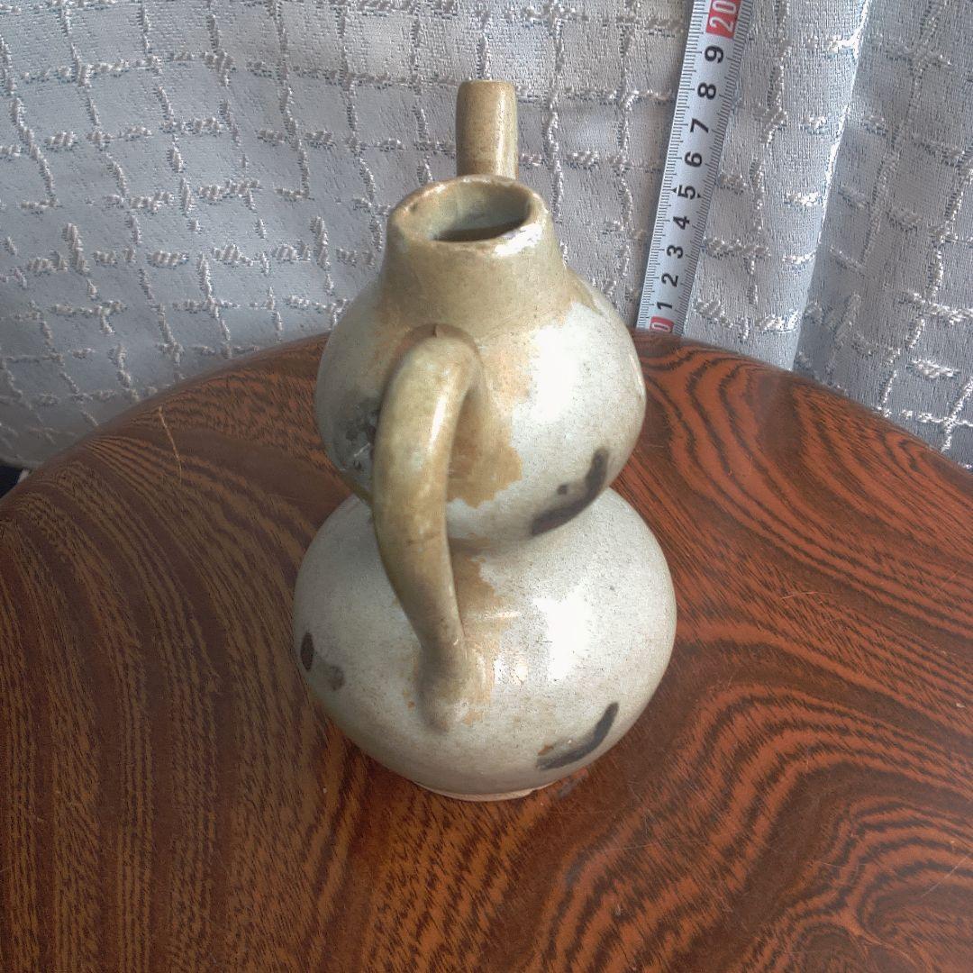 骨董6手作り陶器壺、二重ボディ