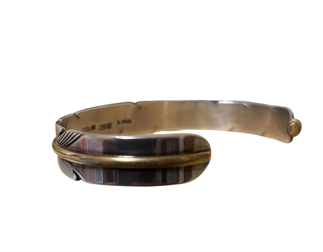 ナバホ族 Harvey Mace ハーヴィーメイス フェザーバングル最終値下げ