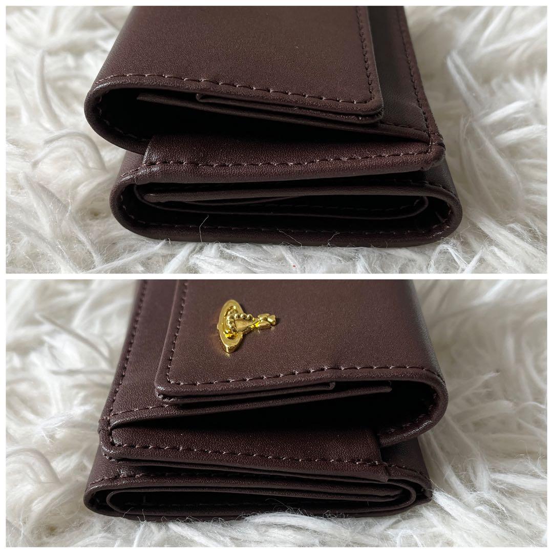 未使用】 ヴィヴィアンウエストウッド ブラウン レザー 三つ折り財布