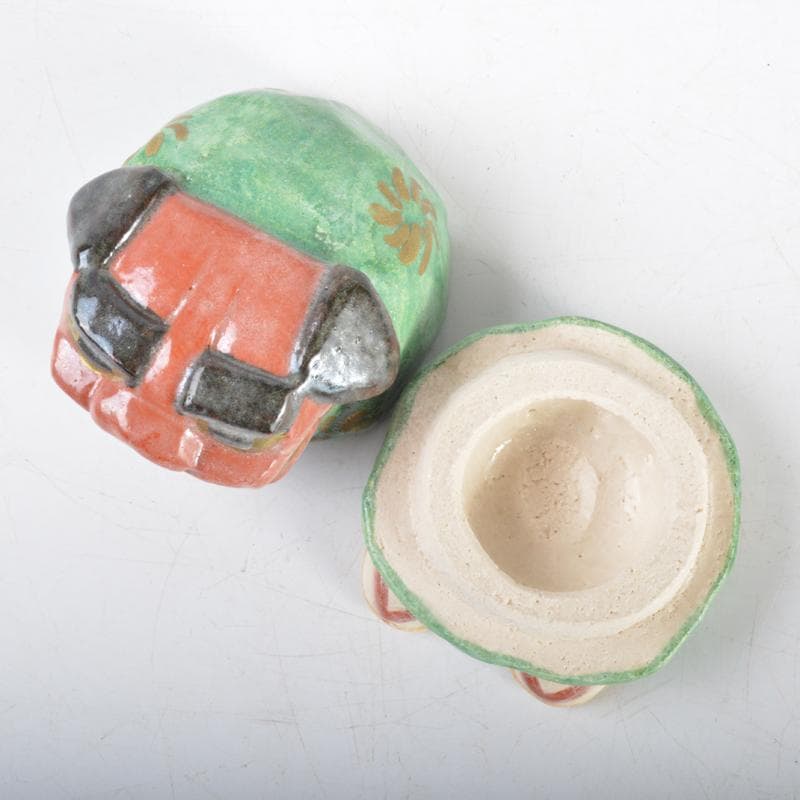 香合□伊藤桂楽作 祝猿 楽峰作 獅子 青磁 2個セット