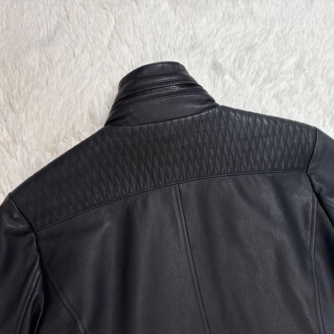 すずたろー 様 AKM シングル レザージャケット ダイヤキルト L WJK