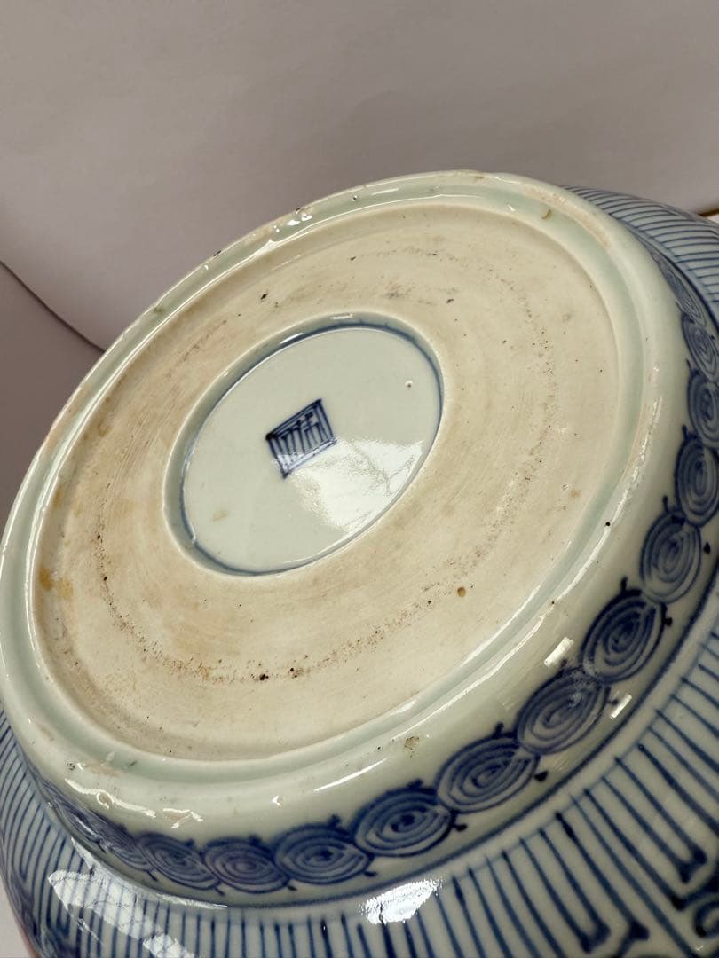 江戸期 古伊万里 金彩色絵 龍鳳文 鶴寿老人30cm 大鉢 送料込み