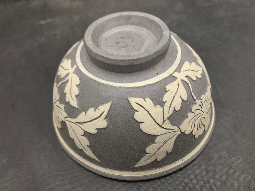 茶道具 新羅土器 神羅窯 土器茶碗 柳 茶碗 茶器 土器 共箱 - 工芸品一