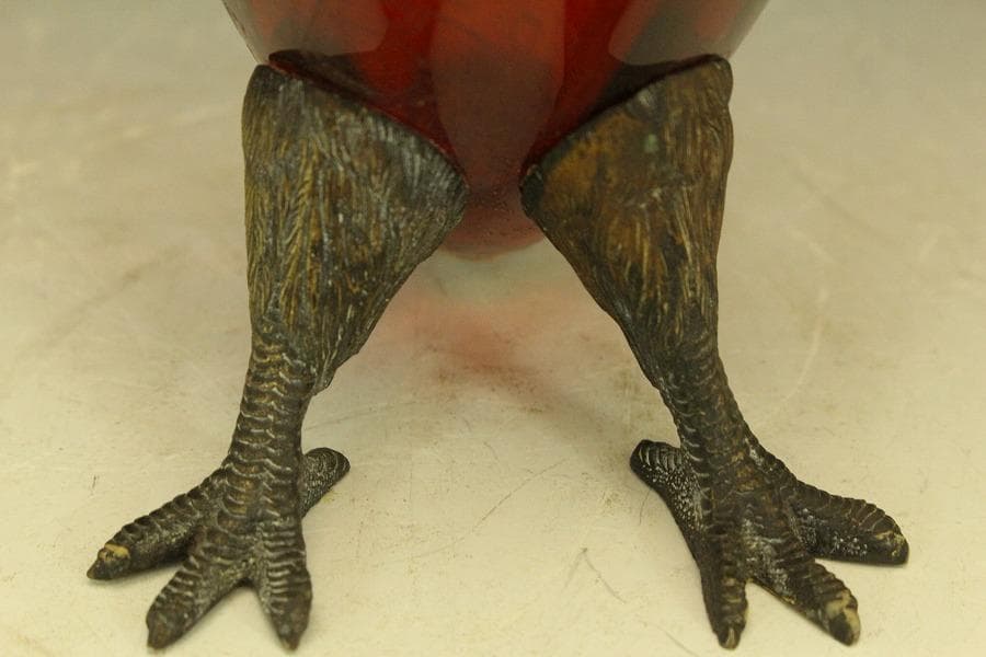 16世紀 フランス 赤ガラス 鷲 酒瓶高23.5cmアンティーク (RC975)