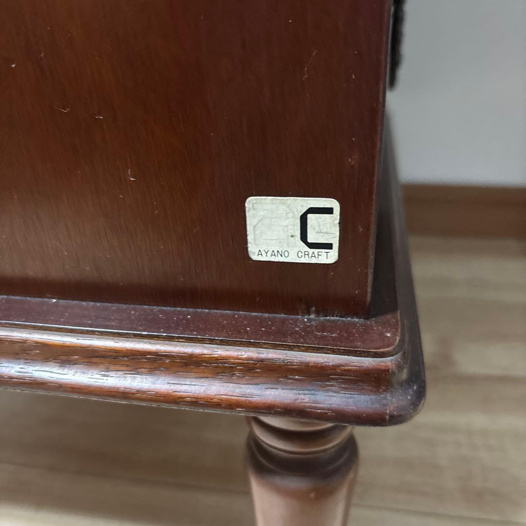 アヤノクラフト 3段引き出し付き アンティーク サイドテーブル 木製 最