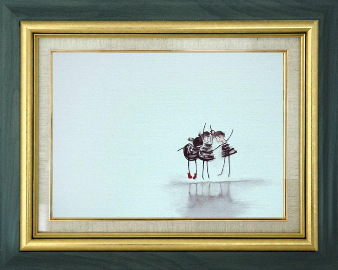 油絵 菅家令子 絵 絵画 インテリア F4-081514 可愛い子供たち 影遊び