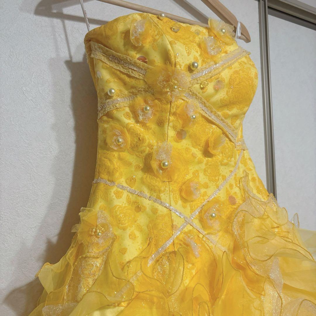 yellow dress 約9号 約Mサイズ(ウエディング結婚式発表会演奏会