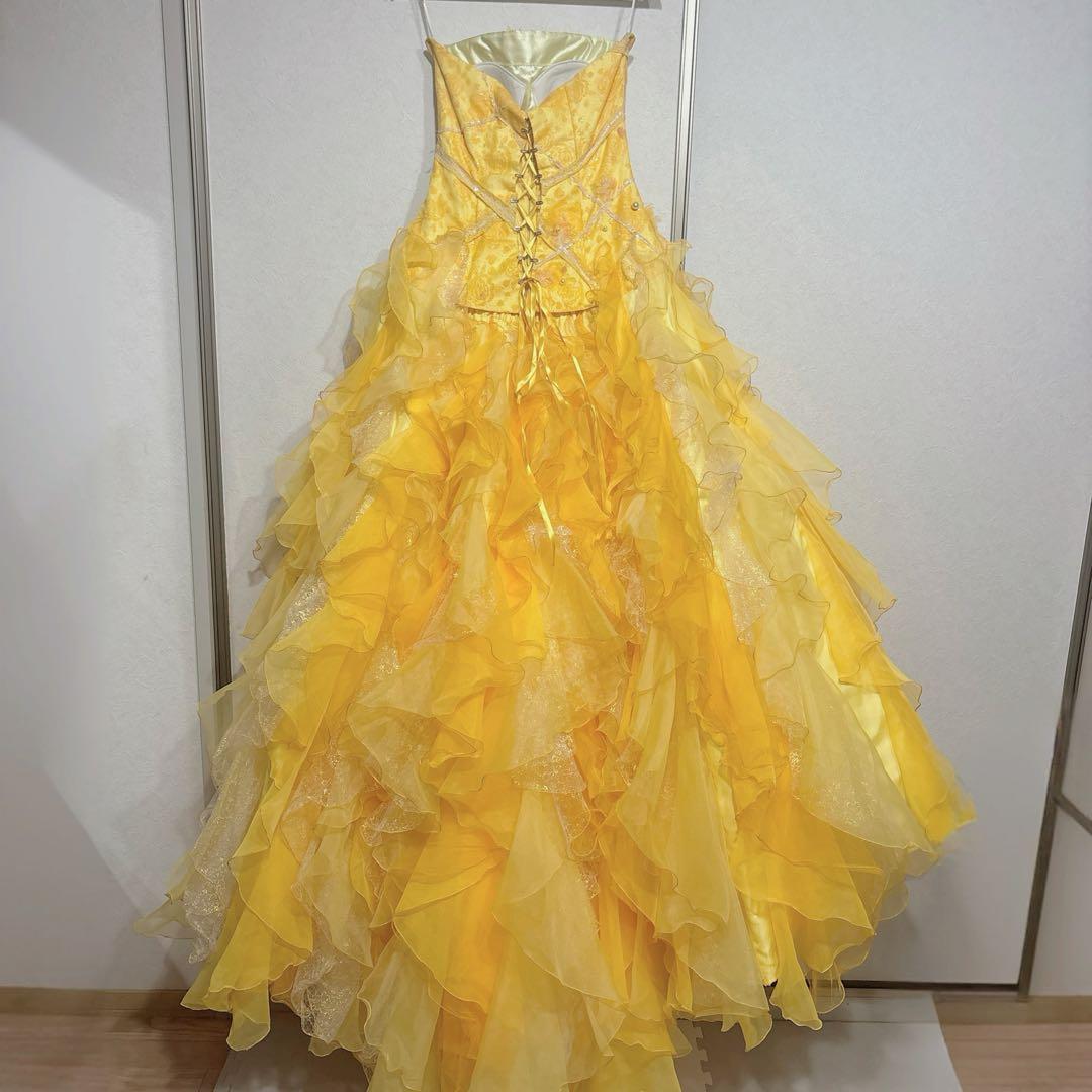 yellow dress 約9号 約Mサイズ(ウエディング結婚式発表会演奏会