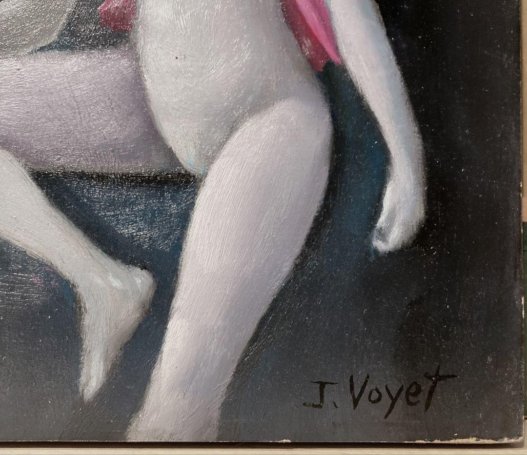 ジャック ボワイエ「少女」額装●油彩 サイン ギャラリーシール フランス画家●