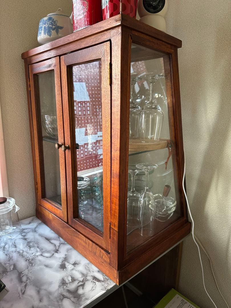 Harry木製ガラスキャビネット 内蔵照明付引取り限定 Harry様専用 木製