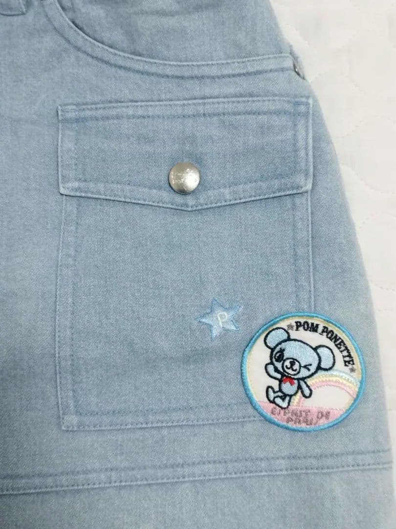 【希少】ポンポネット　ミントくん　デニム台形スカート　160