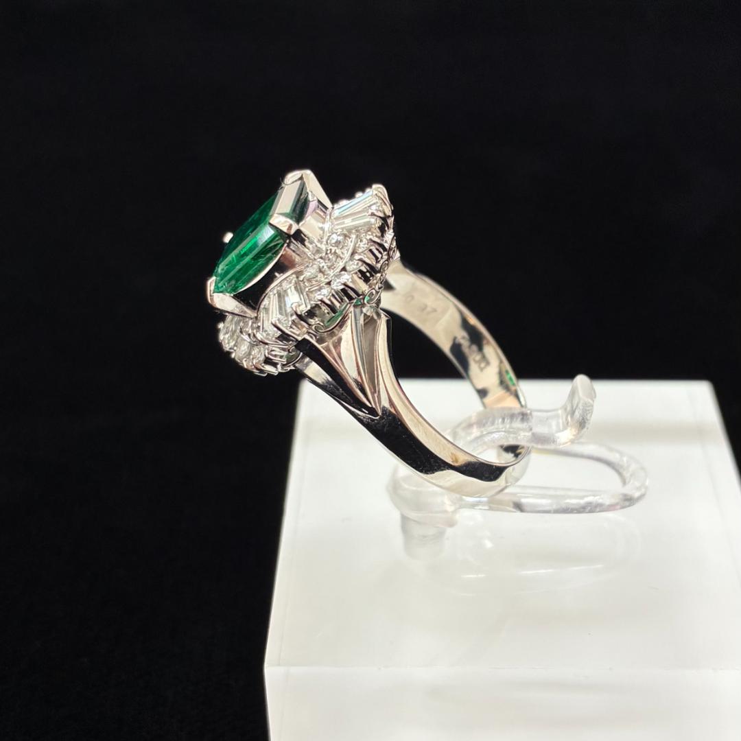 Pt900 エメラルド1.74ct ダイヤ リング 鑑別書付 #11