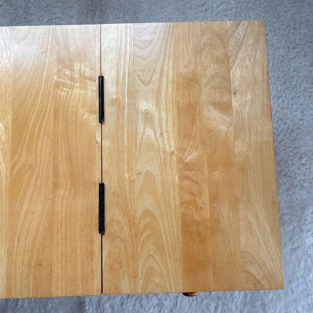 折り畳み】文机 机 座卓 作業台 花台 木製 ナチュラル 引き出し付き