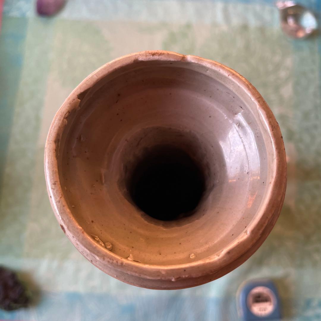 日月壺 蓋付き 白磁 発掘品 中国古阮 陶器の花瓶と鳥