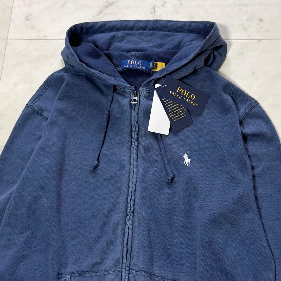 未使用タグ付き ポロラルフローレン ジップアップパーカー ヴィンテージ加工 L