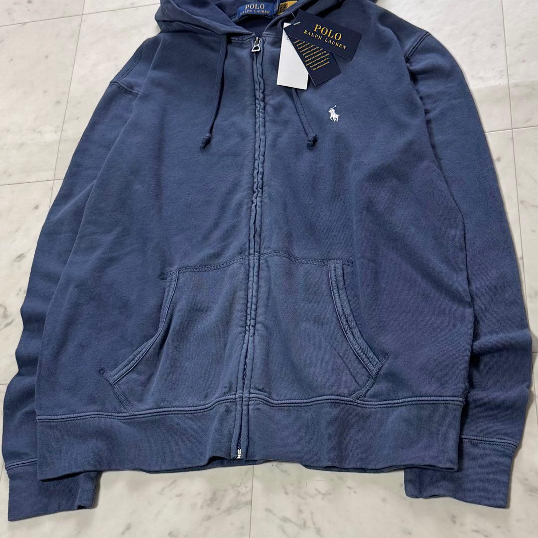 未使用タグ付き ポロラルフローレン ジップアップパーカー ヴィンテージ加工 L