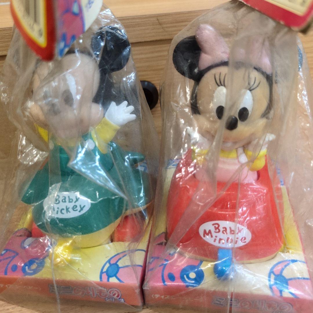 disney babyミッキー ミニー プルバックカー ソフビフィギュアセット