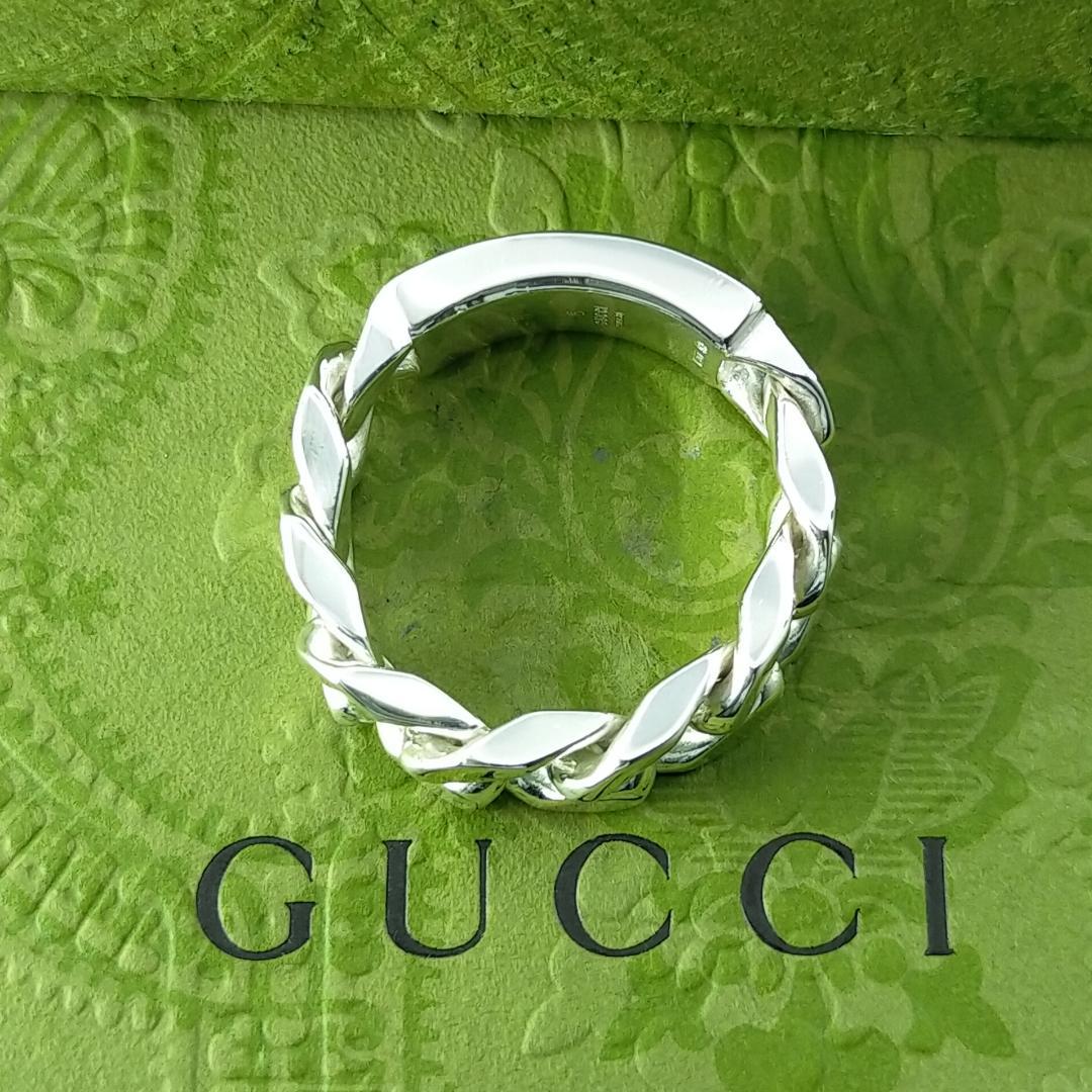 ◆SALE◆【GUCCI】プレート　喜平　チェーン　リング　１７号　1875