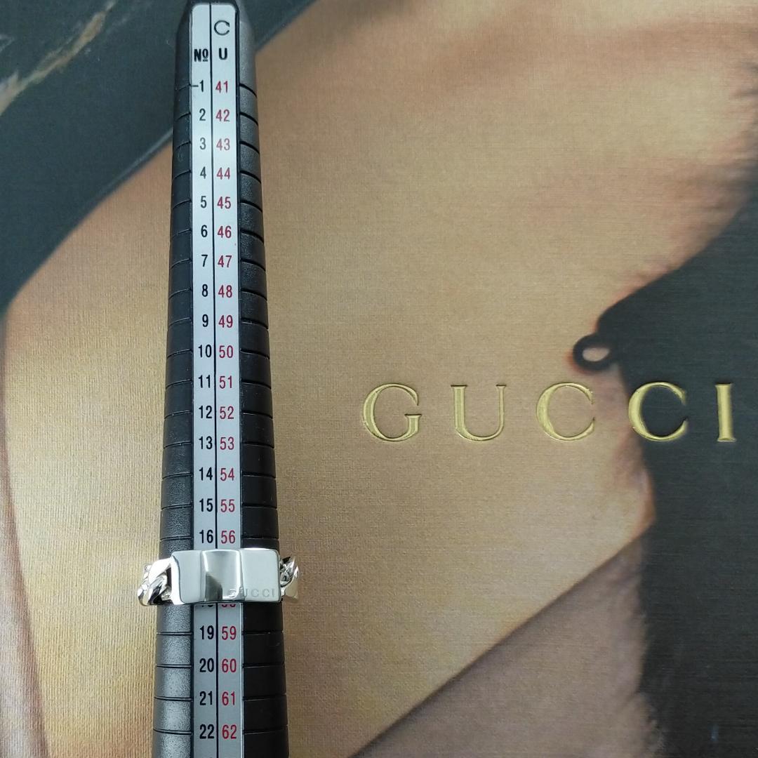 ◆SALE◆【GUCCI】プレート　喜平　チェーン　リング　１７号　1875