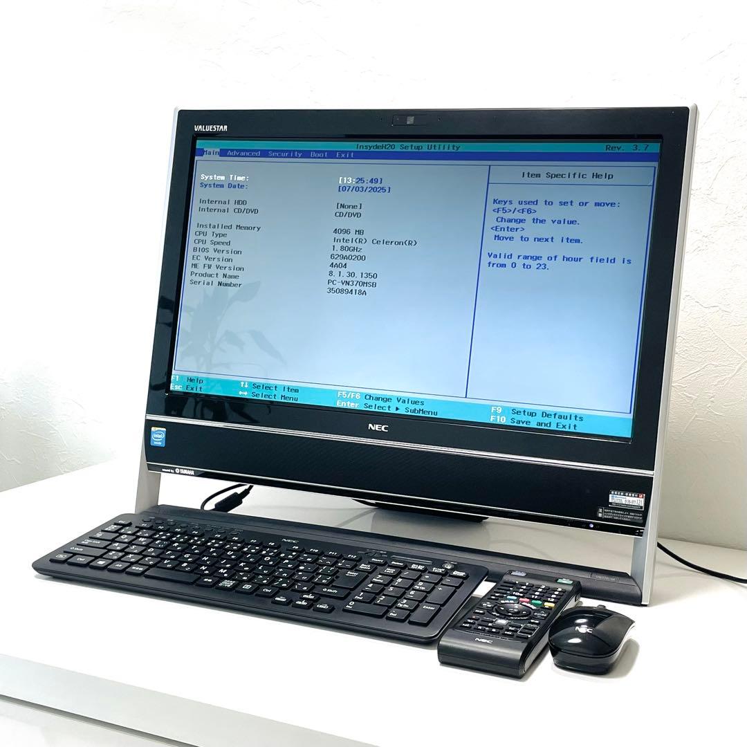 パソコン 一体型 NEC VALUESTAR PC-VN370MSB