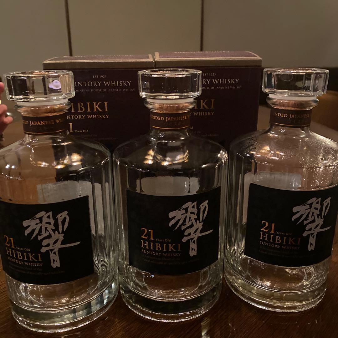 サントリー SUNTORY 響21年空きボトル 3本 箱2つ付き 食品・飲料・酒