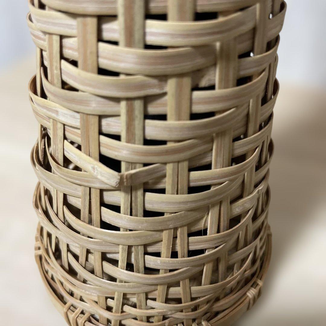 竹製細長い筒型花器花入杵籠円能斉好茶道具茶道