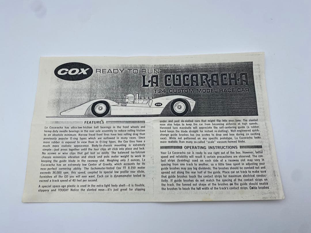 COX LA CUCARACHA 1/24 スロットカー 箱付き レア 当時物