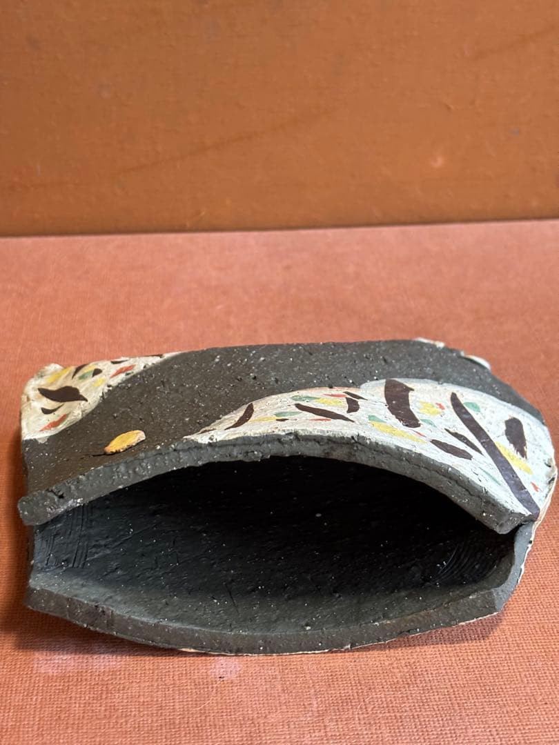 やまちゃん様専用河井寛次郎作色絵草花文鶏形置物 森の一番鶏夜から朝