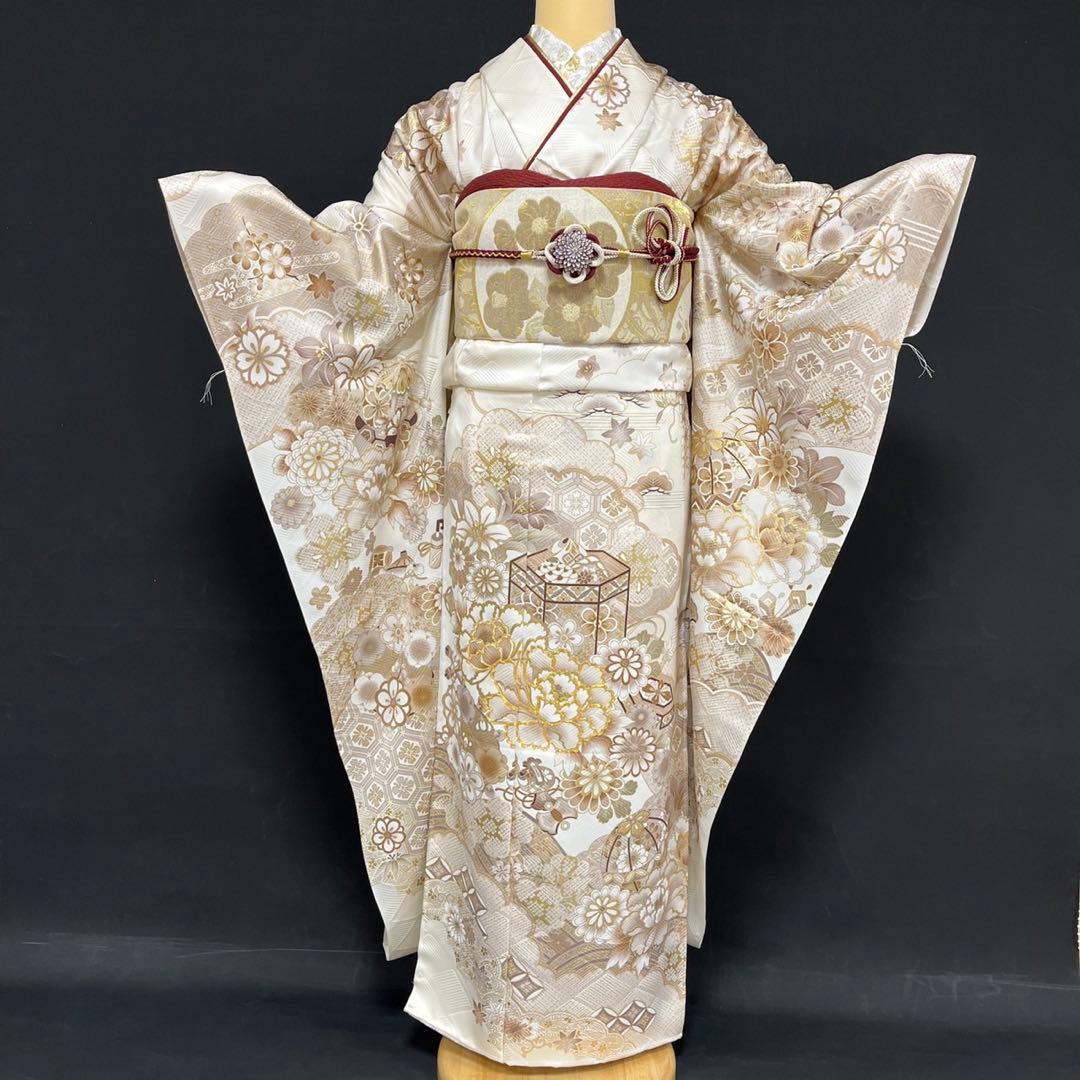 生成り 上品な古典振袖フルセット