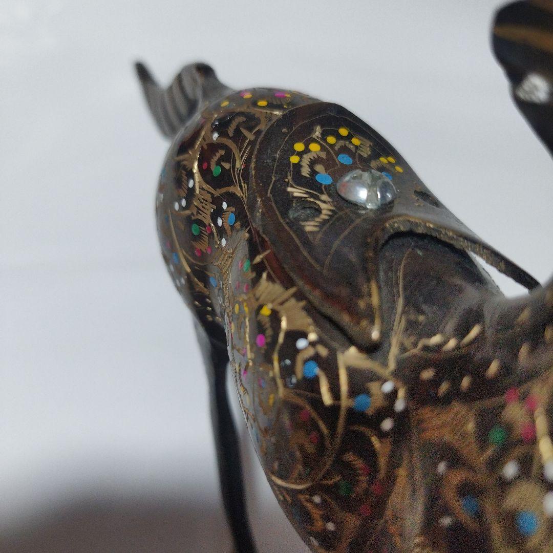 アンテーク 装飾的な金属製馬の彫刻