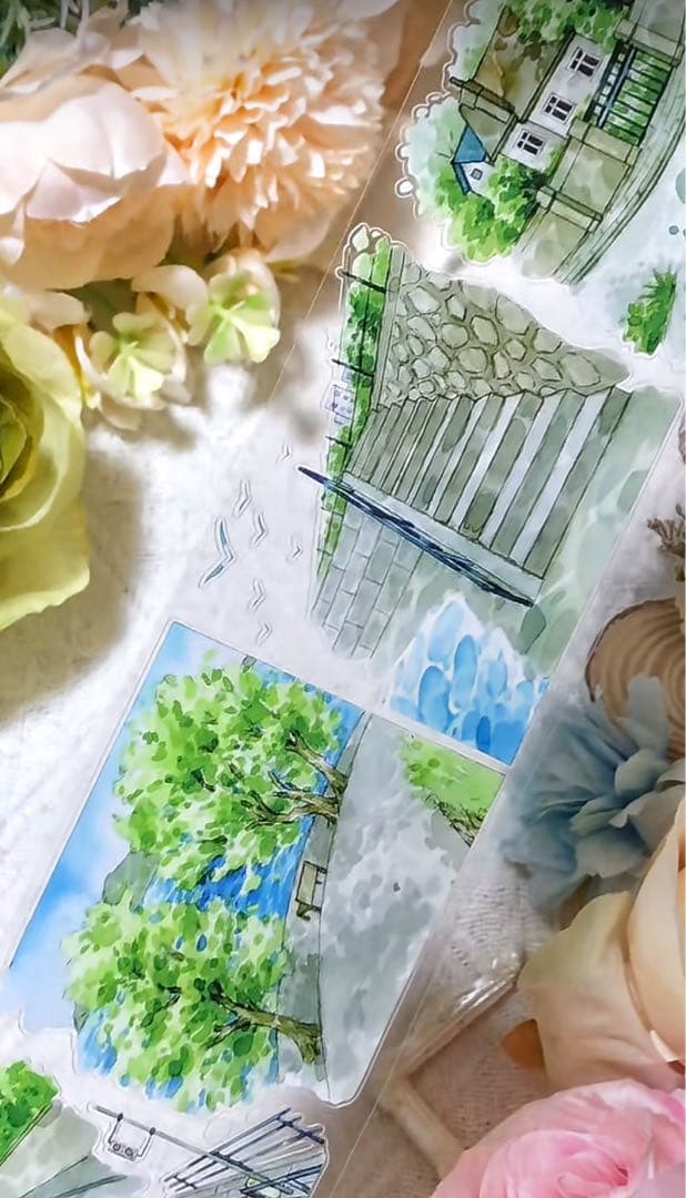 8728】海外 マステ 5m巻売り PETカッティング 背景 道路