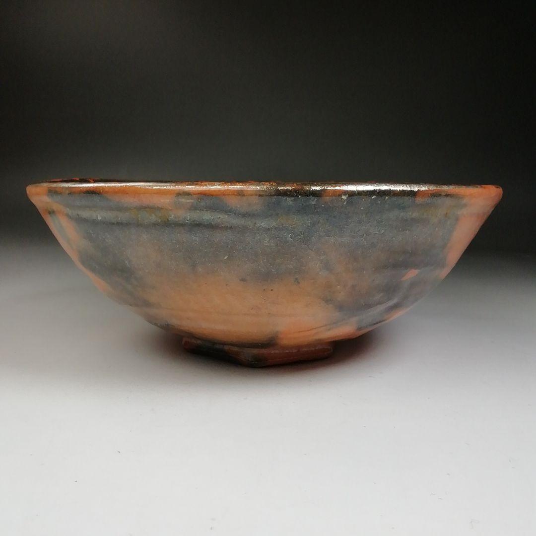 T986 嶋台茶碗 『赤楽茶碗』『金銀一双』『松楽 造』 共箱 茶道具