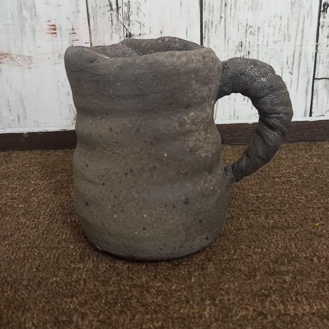 珠洲古窯 燻べ焼 ジョッキ 2客 ペア 中山達磨 栞付 未使用